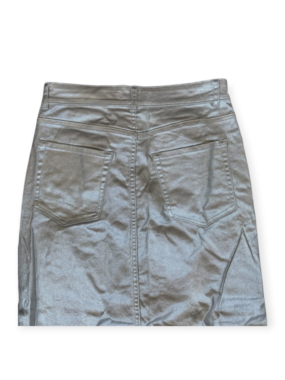 Pull & Bear Metallic silver long skirt slit front y2K - Picture 5 of 10